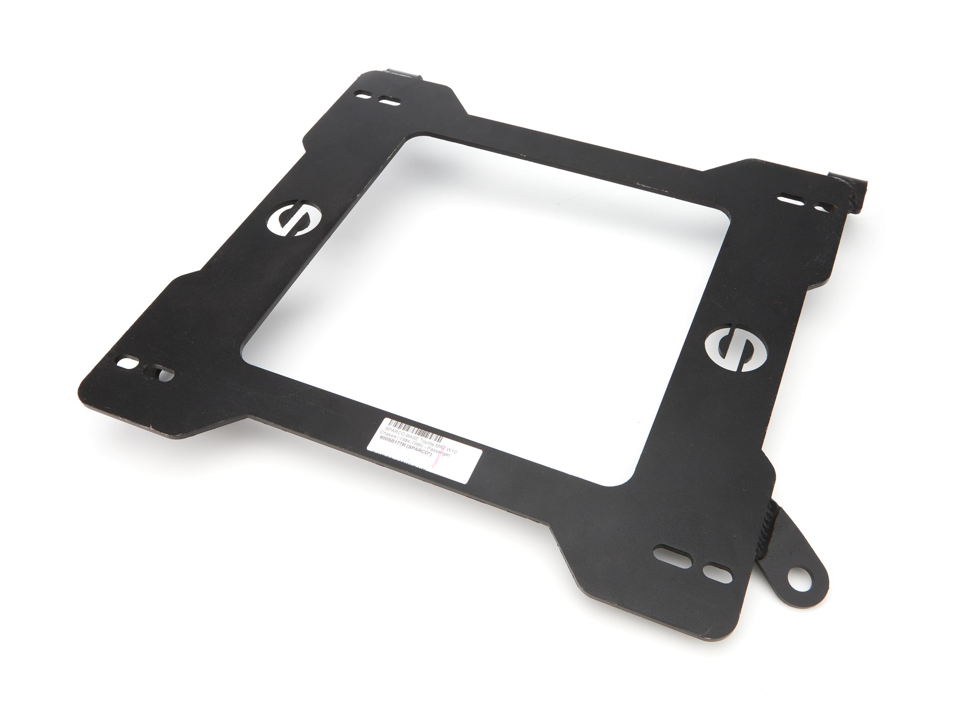 Sparco Seat Adapter Bracket - 600 Series - Sparco to Passenger Side Toyota MR2 1984-89 - Steel - Black Powder Coat -
