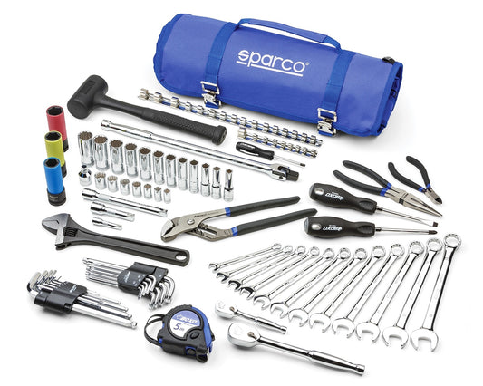 Sparco Tool Kit - Trackside - Bag / Breaker Bar / Extensions / Hammer / Hex Wrenches / Pliers / Ratchets / Screw