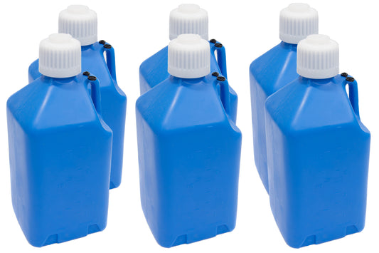 Scribner Utility Jug - 5 gal - 9.5 x 9.5 x 21.75 in Tall - Gasket Seal Cap - Flip-Up Vent - Square - Plastic - Blue -
