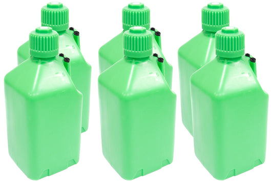 Scribner Utility Jug - 5 gal - 9.5 x 9.5 x 21.75 in Tall - Gasket Seal Cap - Flip-Up Vent - Square - Plastic - Glow