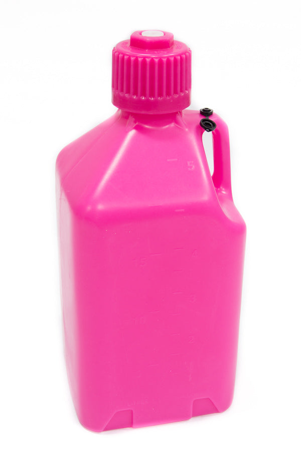 Scribner Utility Jug - 5 gal - 9.5 x 9.5 x 21.75 in Tall - Gasket Seal Cap - Flip-Up Vent - Square - Plastic - Glow