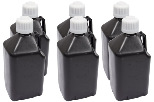Scribner Utility Jug - 5 gal - 9.5 x 9.5 x 21.75 in Tall - Gasket Seal Cap - Flip-Up Vent - Square - Plastic - Black -