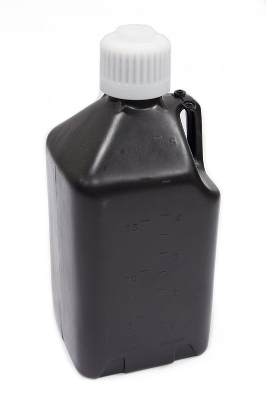 Scribner Utility Jug - 5 gal - 9.5 x 9.5 x 21.75 in Tall - Gasket Seal Cap - Flip-Up Vent - Square - Plastic - Black -