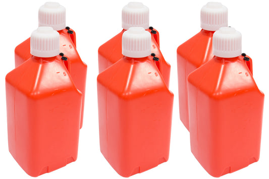 Scribner Utility Jug - 5 gal - 9.5 x 9.5 x 21.75 in Tall - Gasket Seal Cap - Flip-Up Vent - Square - Plastic - Orange