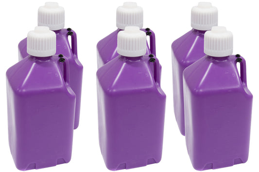 Scribner Utility Jug - 5 gal - 9.5 x 9.5 x 21.75 in Tall - Gasket Seal Cap - Flip-Up Vent - Square - Plastic - Purple