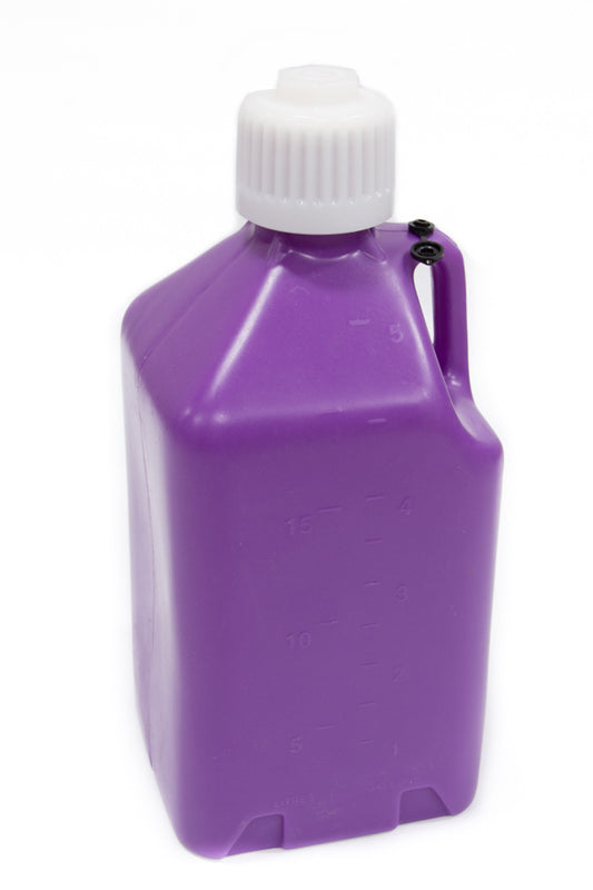 Scribner Utility Jug - 5 gal - 9.5 x 9.5 x 21.75 in Tall - Gasket Seal Cap - Flip-Up Vent - Square - Plastic - Purple