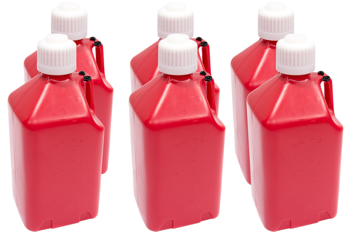 Scribner Utility Jug - 5 gal - 9.5 x 9.5 x 21.75 in Tall - Gasket Seal Cap - Flip-Up Vent - Square - Plastic - Red -