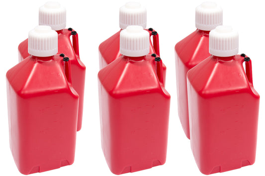 Scribner Utility Jug - 5 gal - 9.5 x 9.5 x 21.75 in Tall - Gasket Seal Cap - Flip-Up Vent - Square - Plastic - Red -