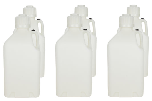 Scribner Utility Jug - 5 gal - 9.5 x 9.5 x 21.75 in Tall - Gasket Seal Cap - Flip-Up Vent - Square - Plastic - White -
