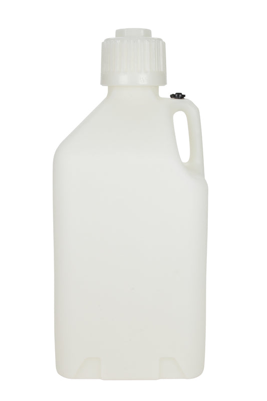 Scribner Utility Jug - 5 gal - 9.5 x 9.5 x 21.75 in Tall - Gasket Seal Cap - Flip-Up Vent - Square - Plastic - White -