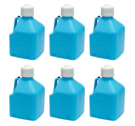 Scribner Utility Jug - 3 gal - 9.5 x 9.5 x 16 in Tall - Gasket Seal Cap - Flip-Up Vent - Square - Plastic - Blue - Set