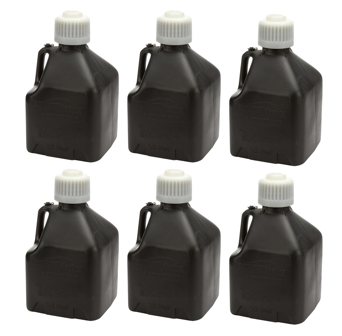Scribner Utility Jug - 3 gal - 9.5 x 9.5 x 16 in Tall - Gasket Seal Cap - Flip-Up Vent - Square - Plastic - Black -