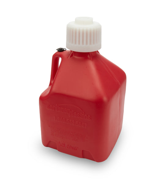 Scribner Utility Jug - 3 gal - 9.5 x 9.5 x 16 in Tall - Gasket Seal Cap - Flip-Up Vent - Square - Plastic - Red - Each
