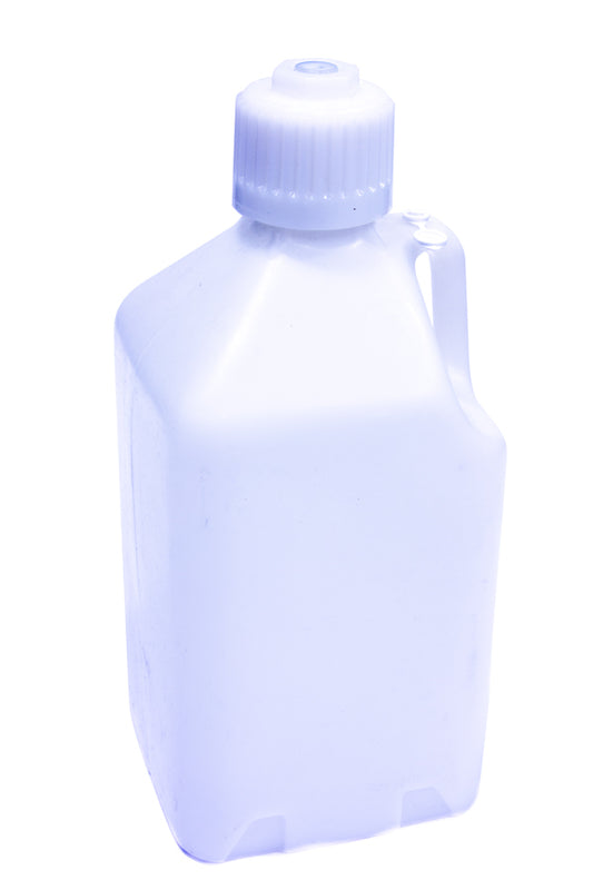 Scribner Utility Jug - 5 gal - 9.5 x 9.5 x 21.75 in Tall - Gasket Seal Cap - Flip-Up Vent - Square - Plastic - White -