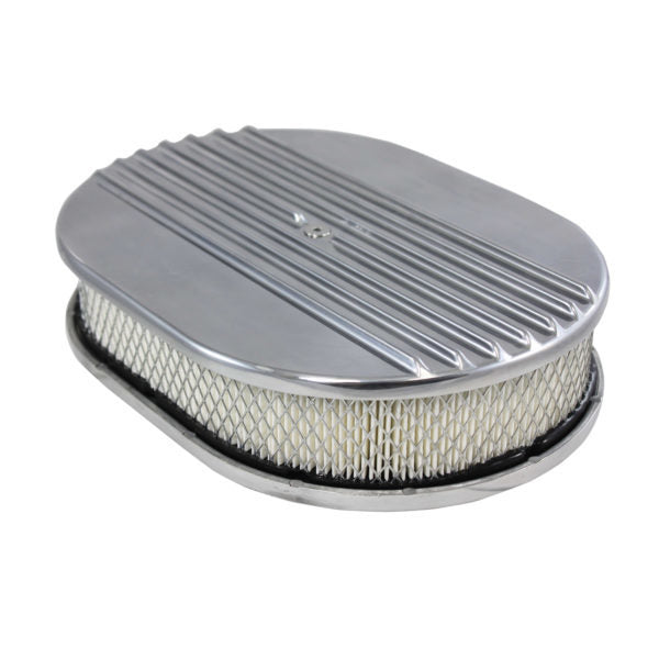 Specialty Products Company Air Cleaner Assembly - 12 in Oval - 2 in Element - 5-1/8 in Carb Flange - Flat Base - Half
