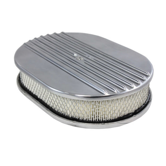 Specialty Products Company Air Cleaner Assembly - 12 in Oval - 2 in Element - 5-1/8 in Carb Flange - Flat Base - Half