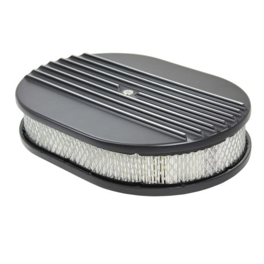Specialty Products Company Air Cleaner Assembly - 12 in Oval - 2 in Element - 5-1/8 in Carb Flange - Flat Base - Half