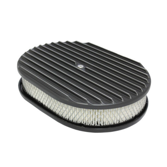 Specialty Products Company Air Cleaner Assembly - 12 in Oval - 2 in Element - 5-1/8 in Carb Flange - Flat Base - Full