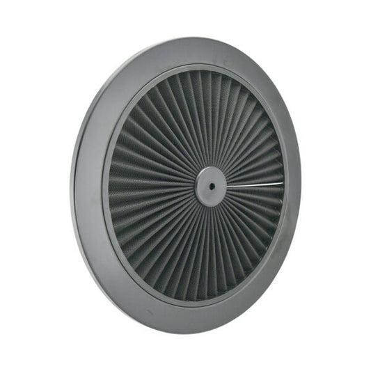 Specialty Products Company Air Cleaner Lid - 14 in Round - Filtered - Black Filter - Steel - Black Paint - Each