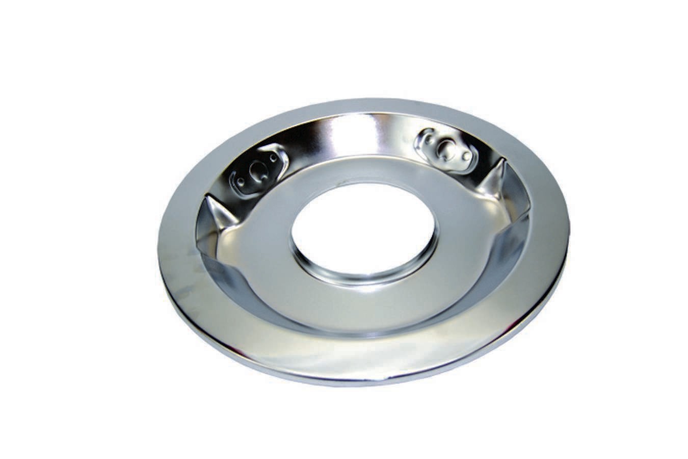 Specialty Products Company Air Cleaner Base - 14 in Round - 5-1/8 in Carb Flange - Dropped Base - Steel - Chrome - Each