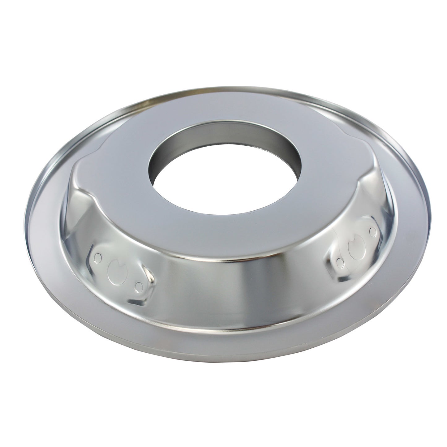 Specialty Products Company Air Cleaner Base - 14 in Round - 5-1/8 Carb Flange - Dropped Base - Steel - Chrome - Each