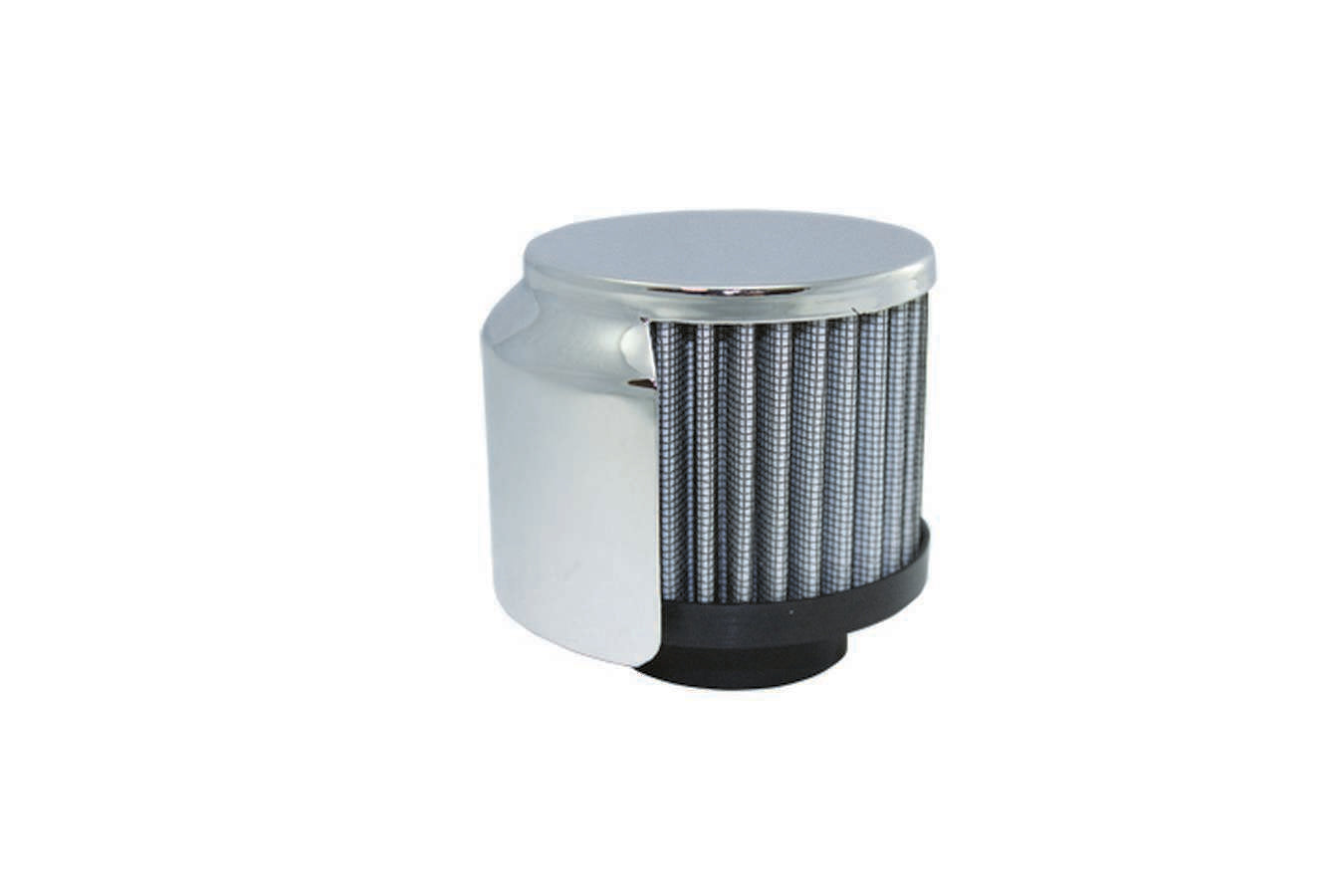 Specialty Products Company Breather - Clamp-On - Round - 1-1/2 in OD Tube - Half Shielded - Reusable - Steel - Chrome