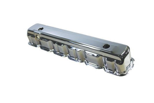 Specialty Products Company Valve Cover - Stock Height - Baffled - Breather Holes - Steel - Chrome - GM In-Line-6 - Each