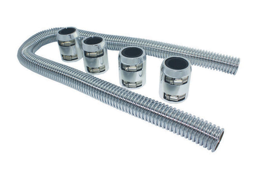 Specialty Products Company Radiator Hose Kit - 48 in Long - Polished End Caps - Stainless - Chrome - Kit