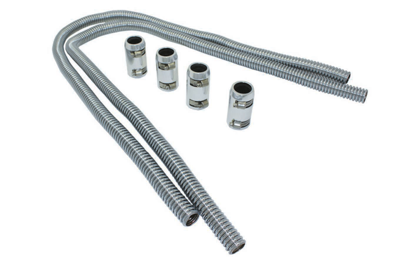 Specialty Products Company Radiator Hose Kit - 44 in Long - Polished End Caps - Stainless - Chrome - Kit