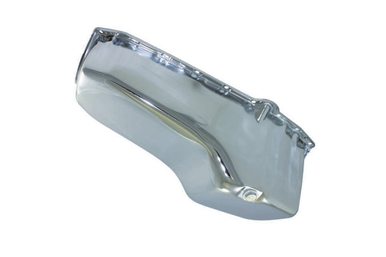 Specialty Products Company Engine Oil Pan - Rear Sump - 4 qt - Stock Depth - Steel - Chrome - 2-Piece Seal - Small