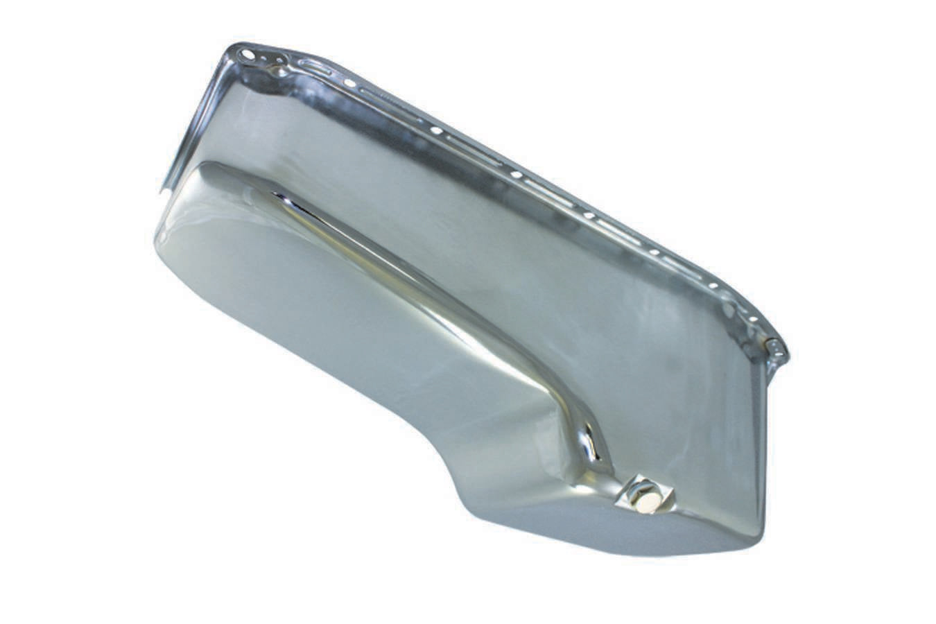 Specialty Products Company Engine Oil Pan - Rear Sump - 4 qt - Stock Depth - Steel - Chrome - 2-Piece Seal - Small
