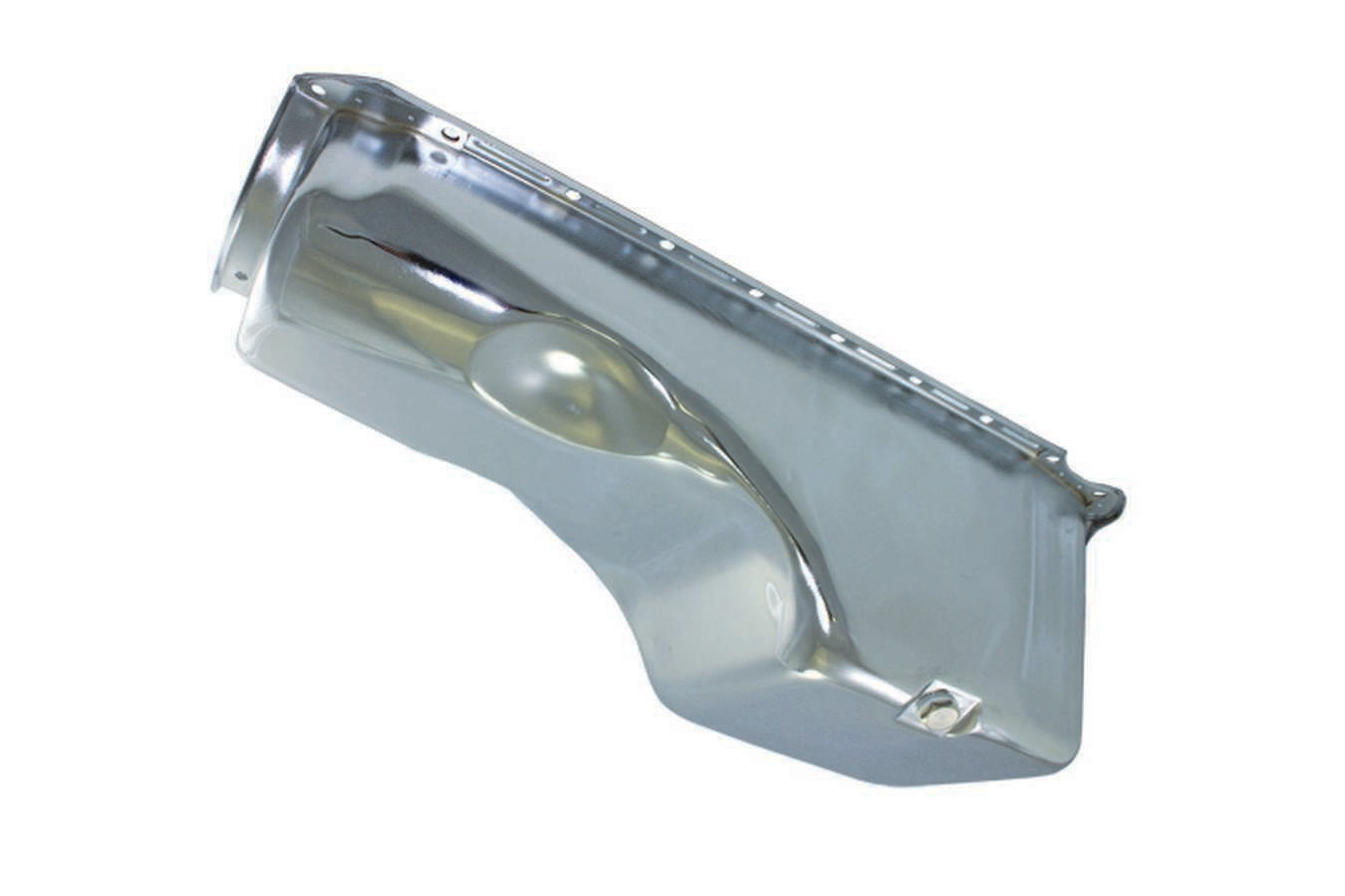 Specialty Products Company Engine Oil Pan - Rear Sump - 4 qt - Stock Depth - Steel - Chrome - 2-Piece Seal - Big Block