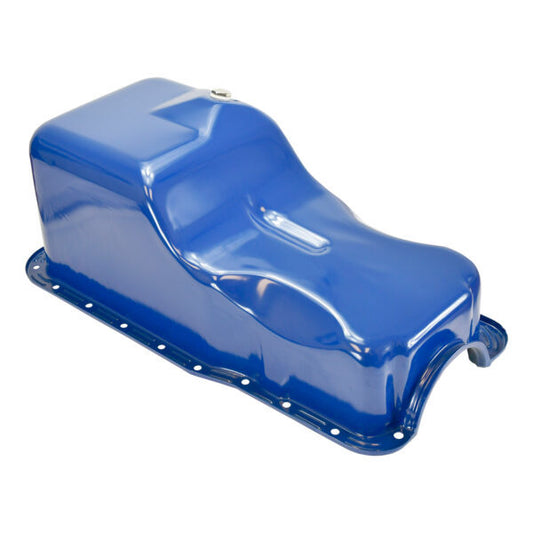 Specialty Products Company Engine Oil Pan - Front Sump - Stock Capacity - Stock Depth - Steel - Blue Paint - Small