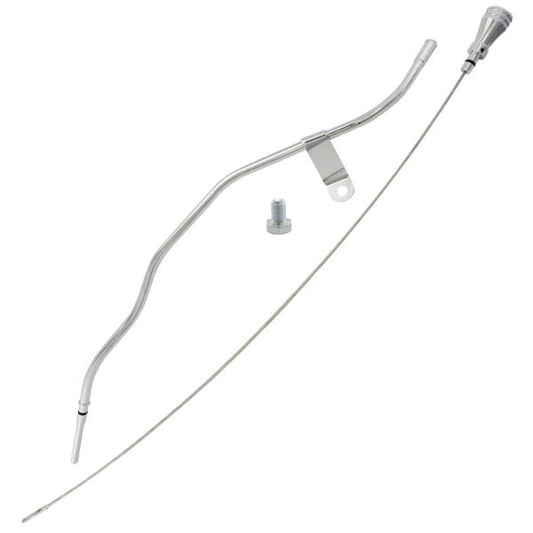Specialty Products Company Engine Oil Dipstick - Solid Tube - Block Mount - Aluminum / Steel - Chrome - GM LS-Series -
