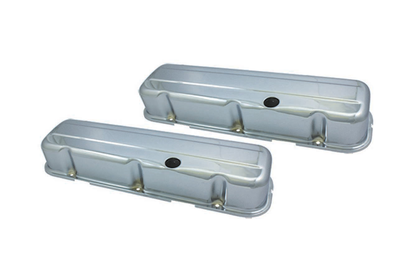 Specialty Products Company Valve Cover - Tall - Baffled - Breather Holes - Steel - Chrome - Big Block Chevy - Pair