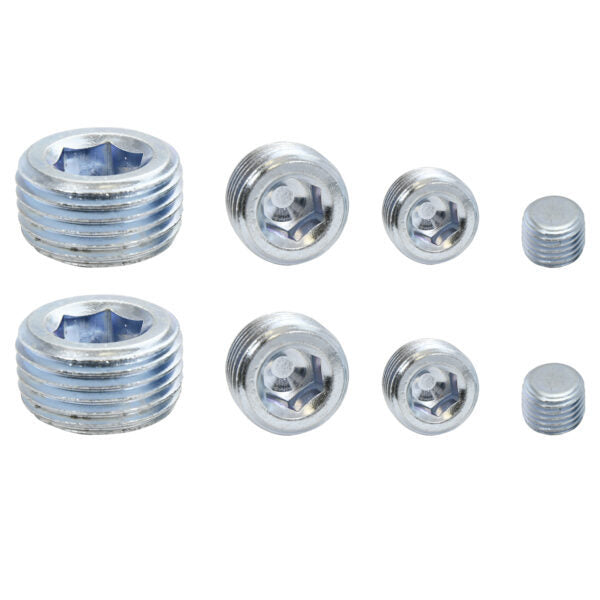 Specialty Products Company Fitting - Plug - Two 1/8 / 1/4 / 3/8 / 1/2 in NPT - Allen Head - Steel - Zinc Oxide - Kit