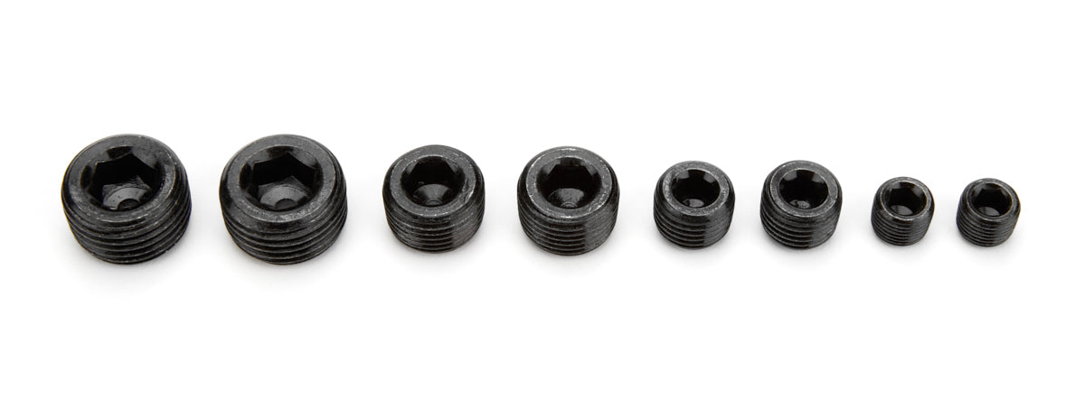 Specialty Products Company Fitting - Plug - Two 1/8 / 1/4 / 3/8 / 1/2 in NPT - Allen Head - Steel - Black Oxide - Kit