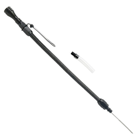 Specialty Products Company Engine Oil Dipstick - Flexible - Block Mount - Braided Stainless - Aluminum - Black