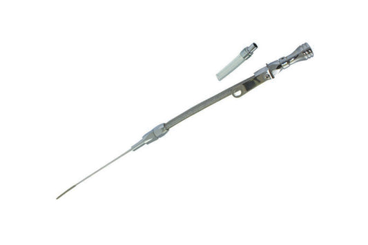 Specialty Products Company Engine Oil Dipstick - Flexible - Block Mount - Braided Stainless - Aluminum - Chrome - Ford