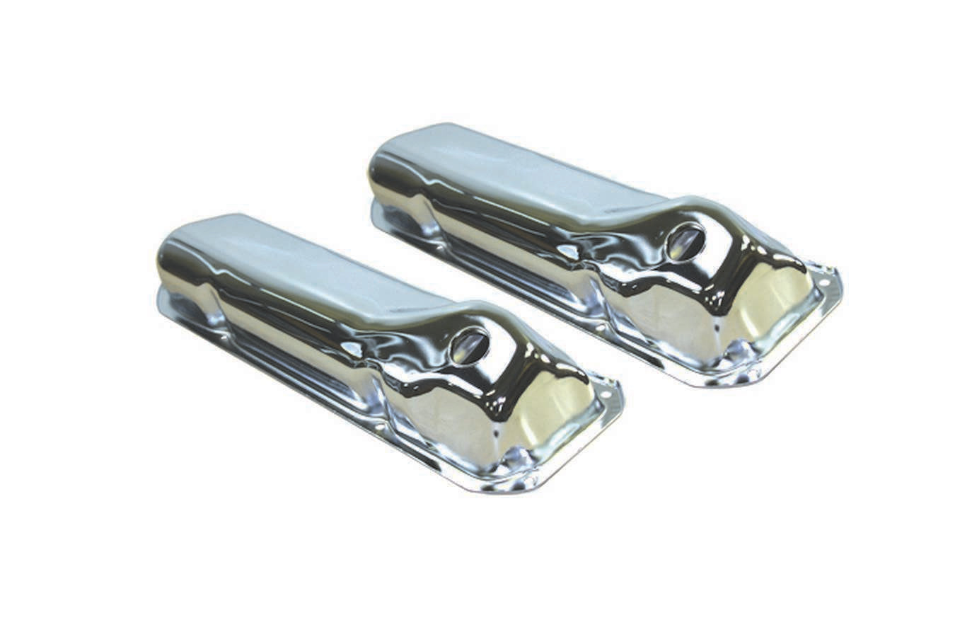 Specialty Products Company Valve Cover - Stock Height - Baffled - Breather Holes - Steel - Chrome - Ford Cleveland /