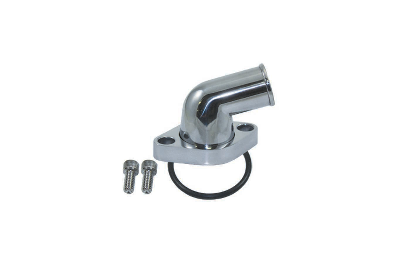 Specialty Products Company Water Neck - 75 Degree - 1-1/2 in ID Hose - Swivel - O-Ring - Aluminum - Polished - Chevy
