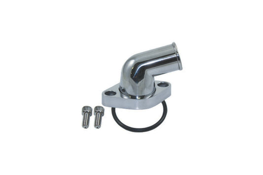 Specialty Products Company Water Neck - 75 Degree - 1-1/2 in ID Hose - Swivel - O-Ring - Aluminum - Polished - Chevy