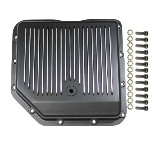 Specialty Products Company Transmission Pan - Stock Sump - Finned - Aluminum - Black Paint - TH350 - Each