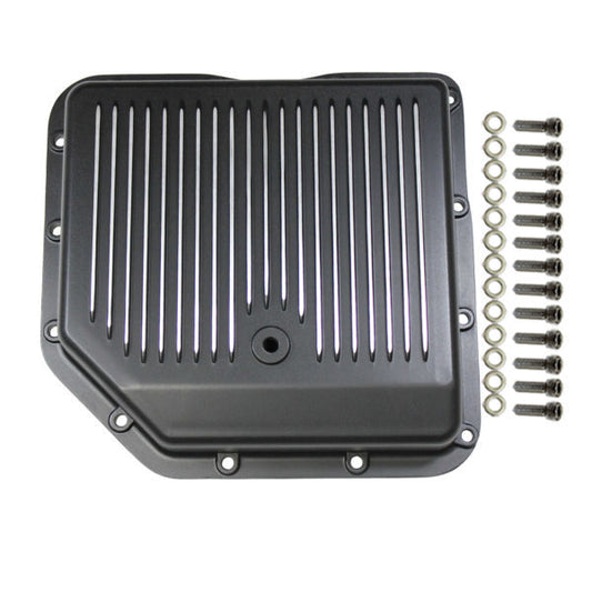 Specialty Products Company Transmission Pan - Stock Sump - Finned - Aluminum - Black Paint - TH350 - Each