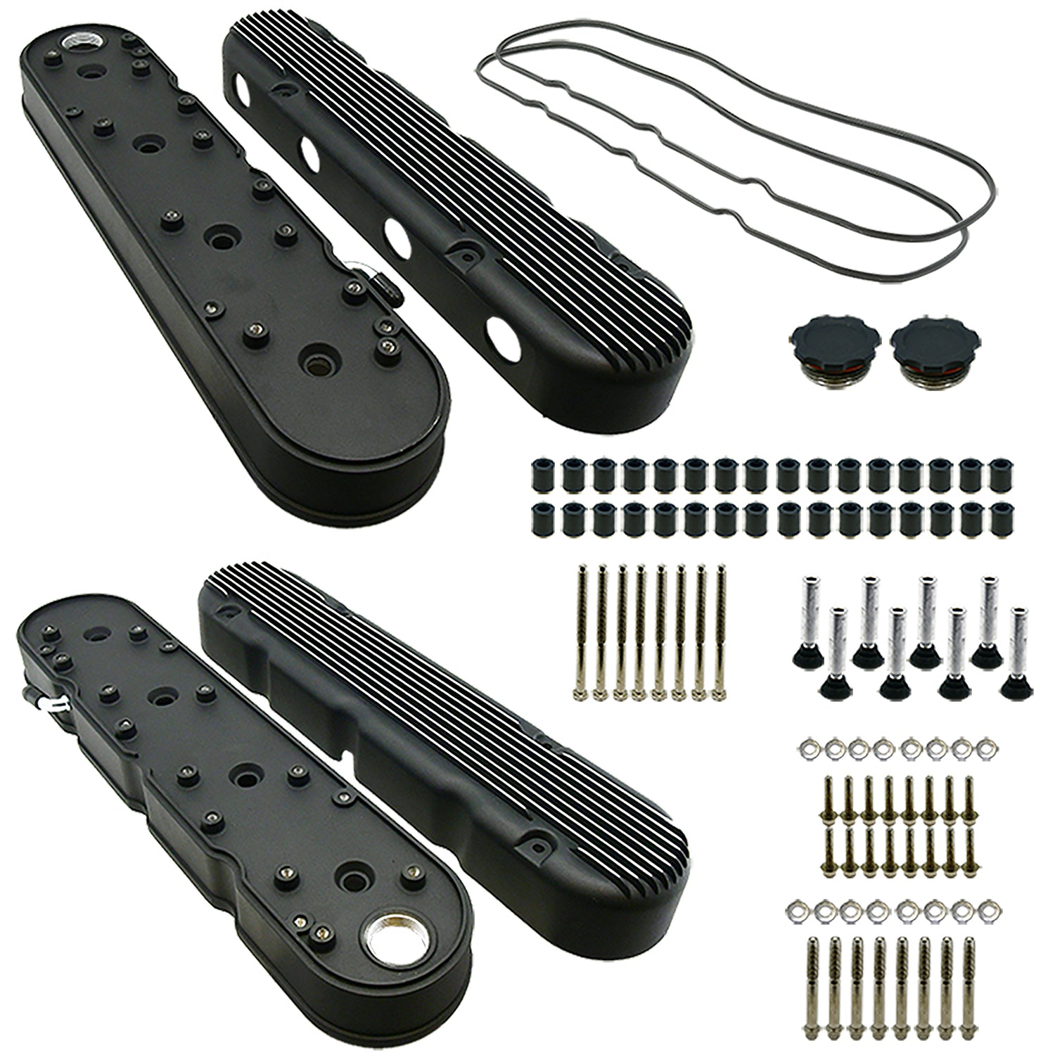 Specialty Products Company Valve Cover - Tall - Finned - Baffled - Coil Stands - Coil Covers Included - Aluminum -