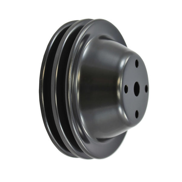 Specialty Products Company Water Pump Pulley - V-Belt - 2 Groove - 6.4 in Diameter - Steel - Black Paint - Long Water
