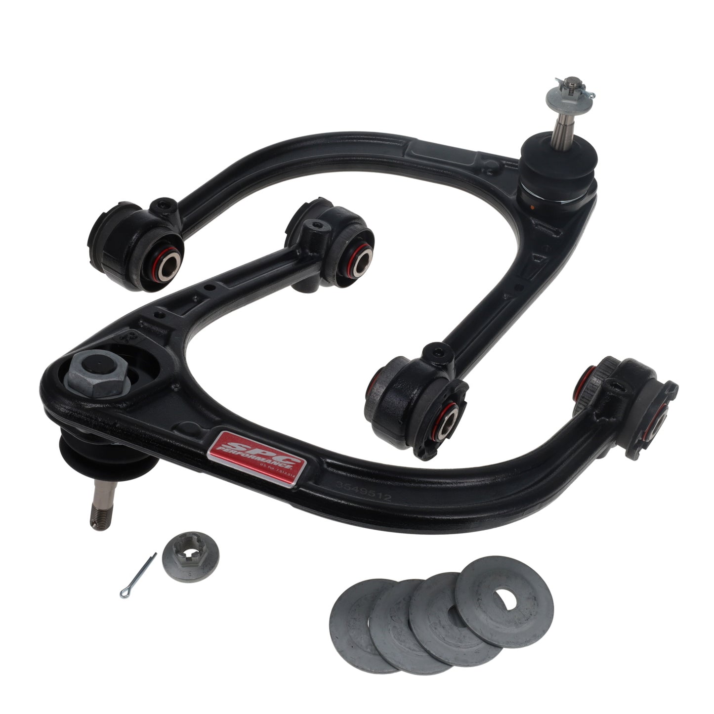 Spc Performance Control Arm - Stamped - Adjustable - Upper - Steel / Rubber Bushings - Steel - Black Powder Coat -