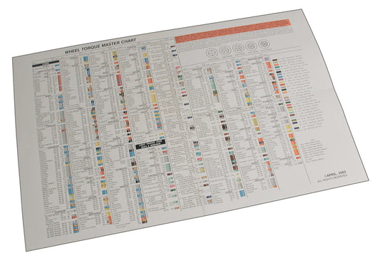 Spc Performance Wheel Torque Master Chart - 14.75 in L x 13 in W - Laminated Paperback - Each