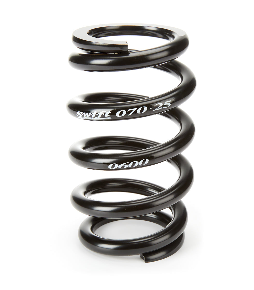 Swift Springs Coil Spring - Coil-Over - Barrel - 2.5 in ID - 7 in Length - 600 lb/in Spring Rate - Steel - Black