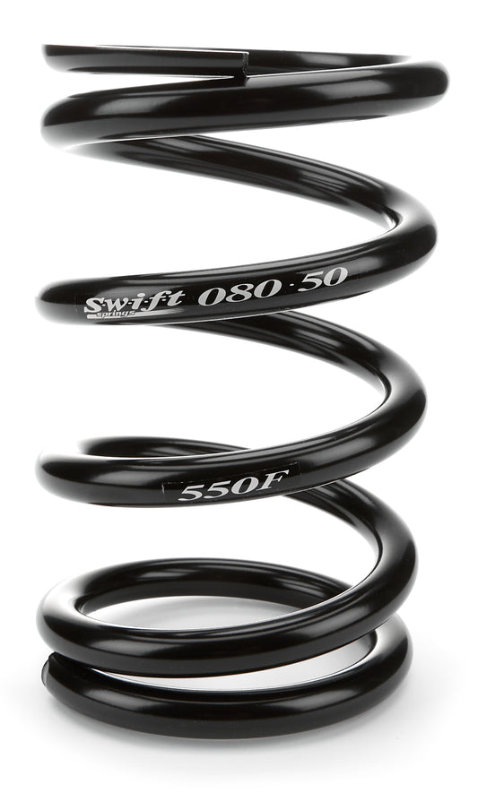 Swift Springs Coil Spring - Conventional - 5 in OD - 8 in Length - 550 lb/in Spring Rate - Front - Steel - Black